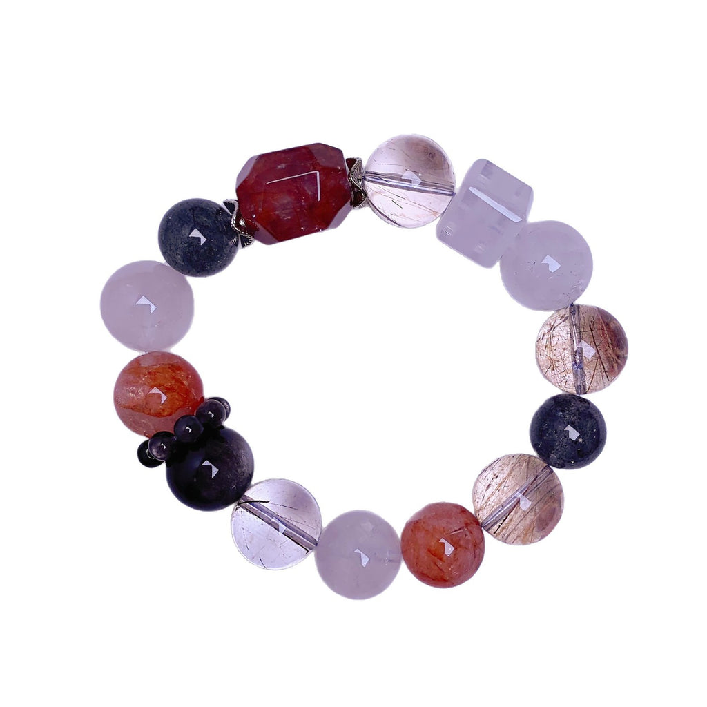 Red Gum Flower Crystal Bracelet Natural Crystal Hot-Selling Hand Jewelry Wholesale Cross-border Exclusive Bracelet Crystal Bracelet diy