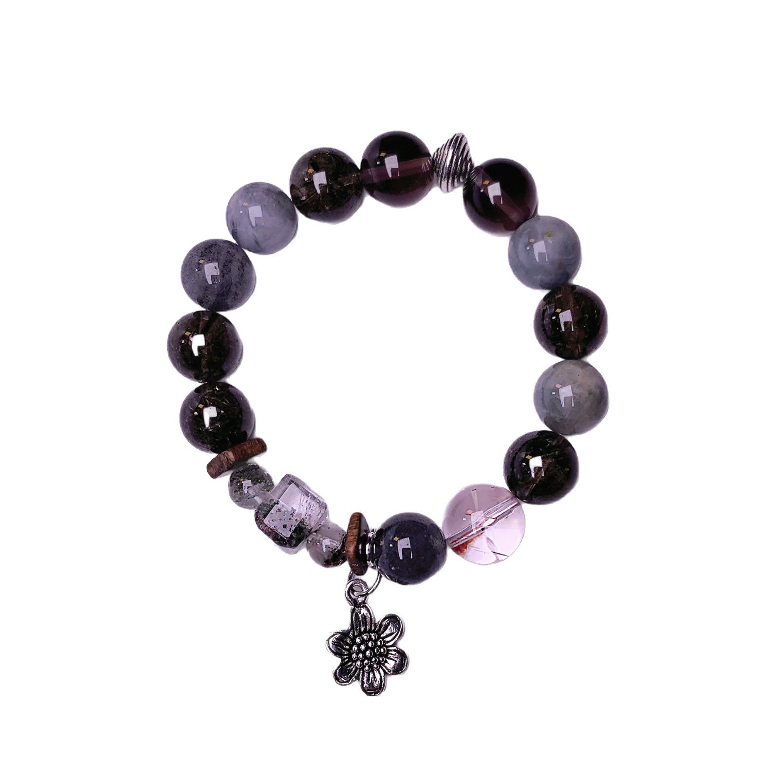 Natural Black Tea Obsidian Bracelet for Women Large Particle Unique Niche Crystal Beads Wholesale Tea Obsidian Crystal Bracelet