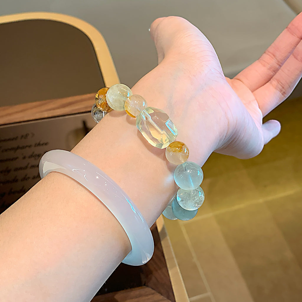 Natural Crystal Bracelet Jewelry Wholesale Original Design Crystal Bracelet with a Sense of Sophistication Lemon Crystal Bracelet Crystal