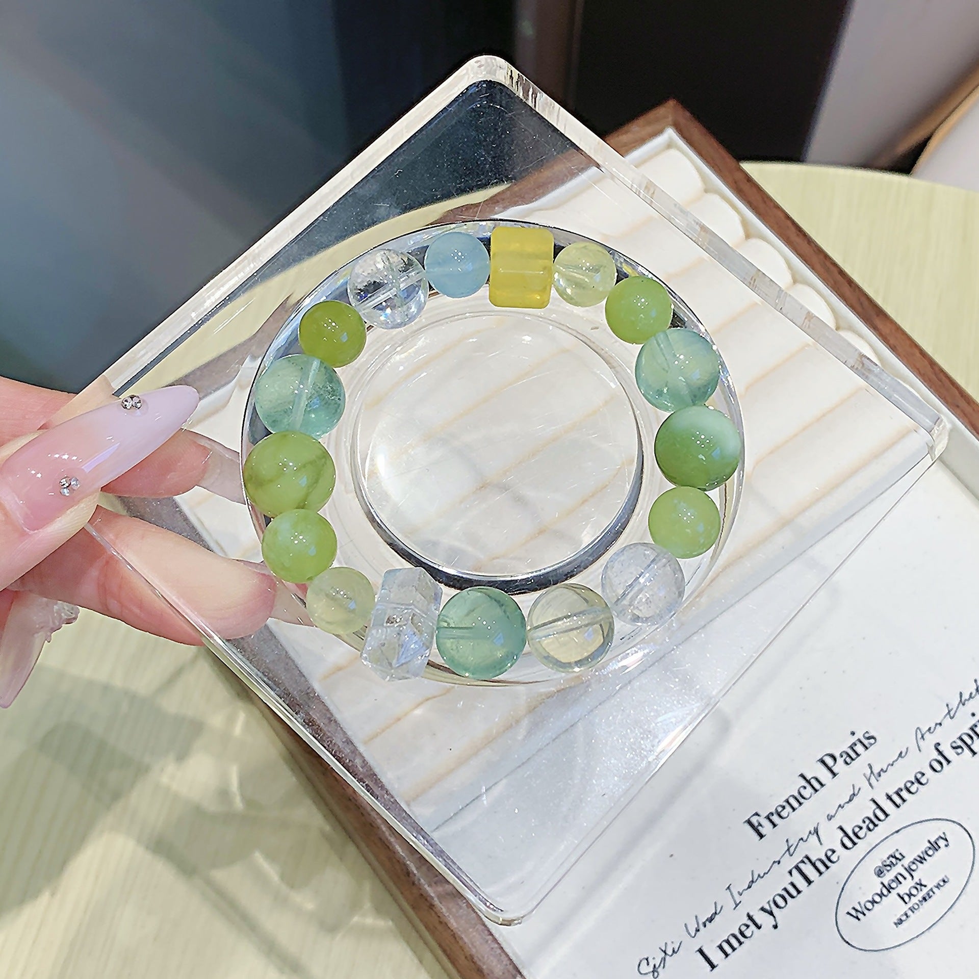 Natural Green Fluorite Single Circle Bracelet Fashion Original Design Women's Bracelet Ketang Wholesale Jewelry Crystal Hand Accessories