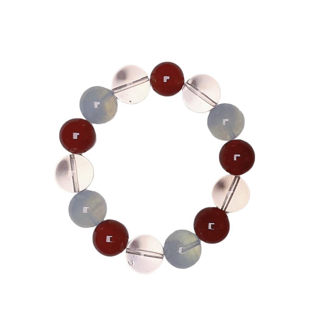 Natural Original Five Elements Crystal Bracelet Round Bead Single Circle Bracelet Crystal Transparent Bright Aquamarine Crystal Bracelet