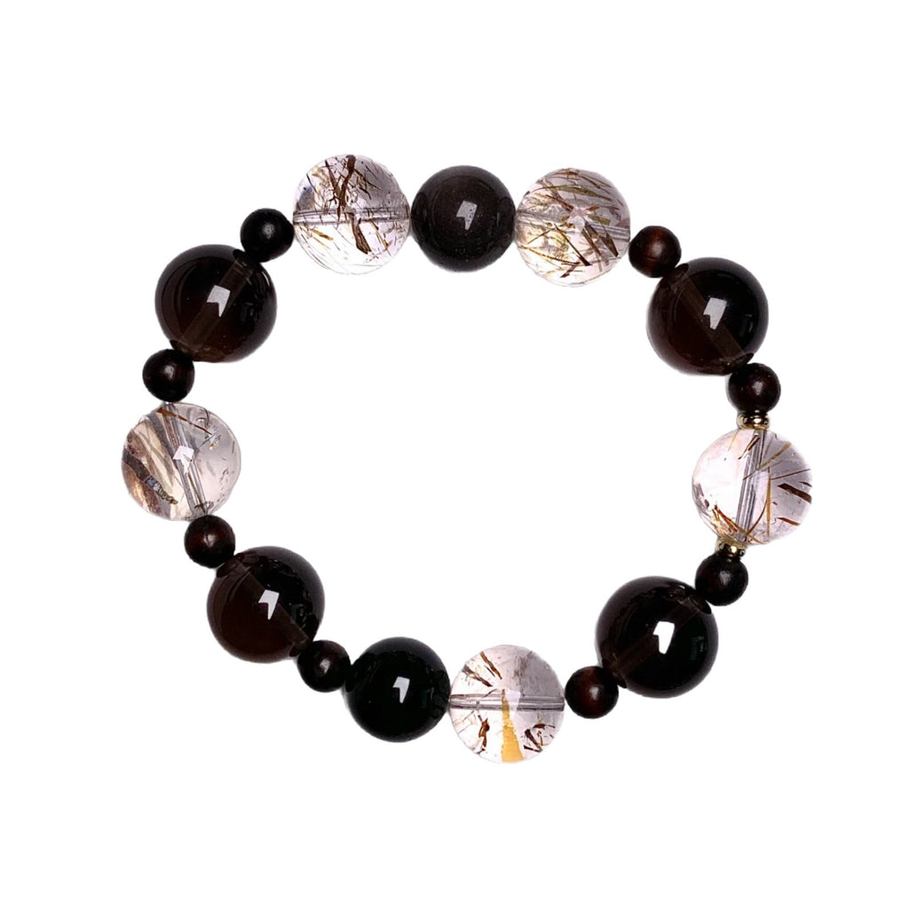 Natural Crystal Bracelet Cross-border Hot-Selling Original Niche Design Crystal Chain Natural Black Gold Super Seven Crystal Bracelet