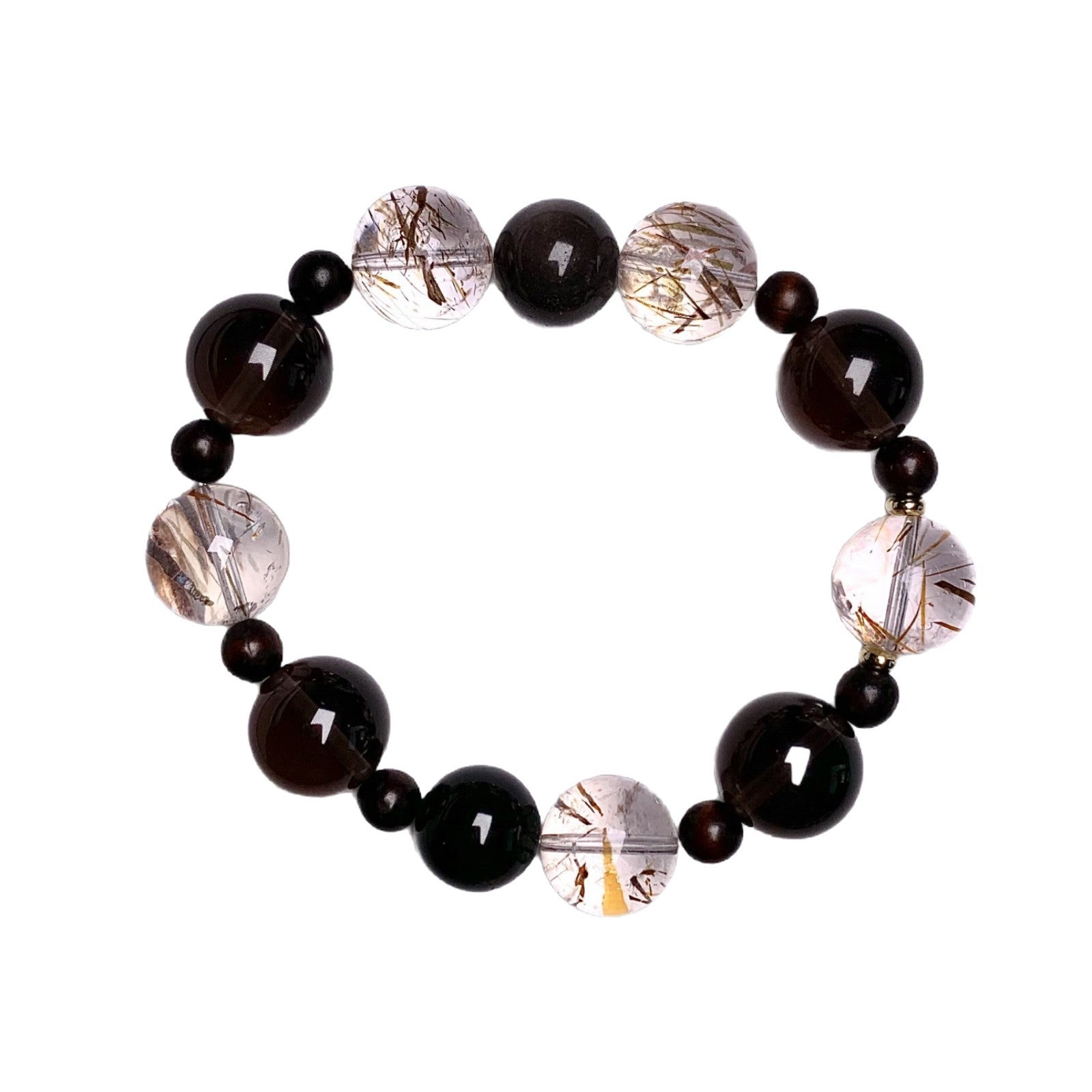 Natural Crystal Bracelet Cross-border Hot-Selling Original Niche Design Crystal Chain Natural Black Gold Super Seven Crystal Bracelet