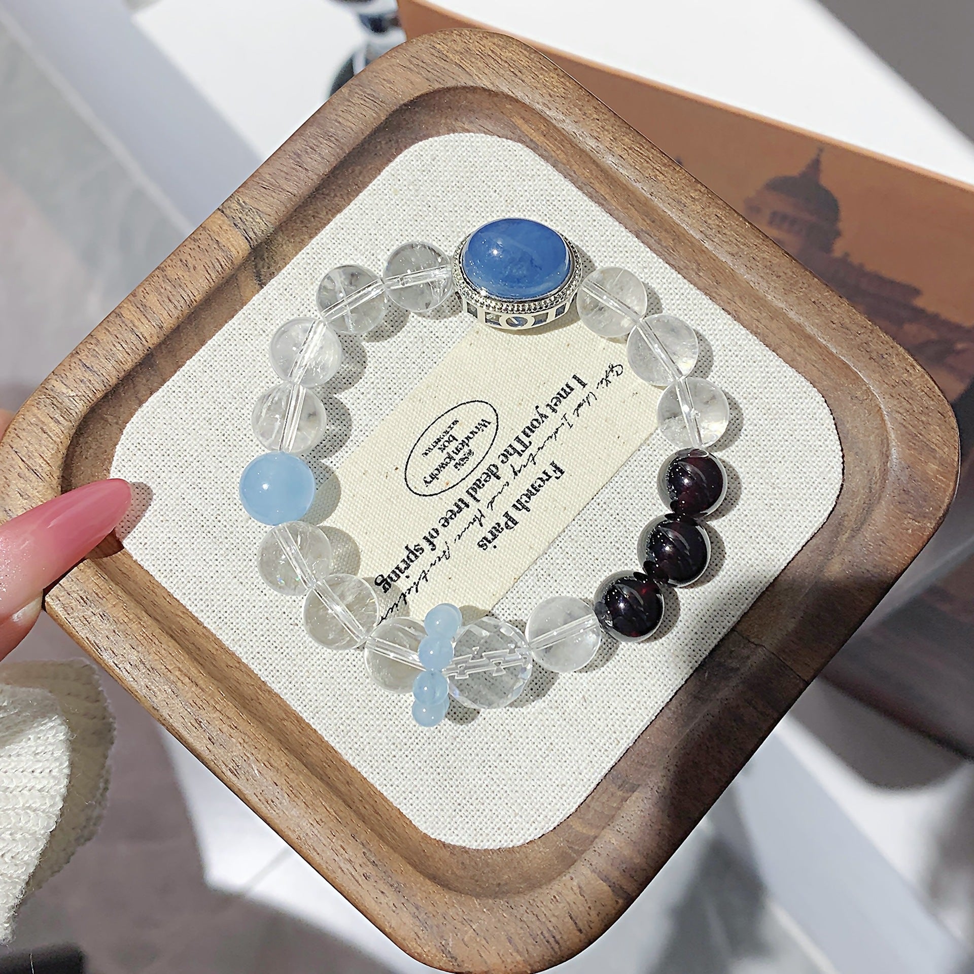 Natural White Crystal Bracelet Transparent Airy White Crystal Niche Design Simple Everyday Versatile Crystal Bracelet