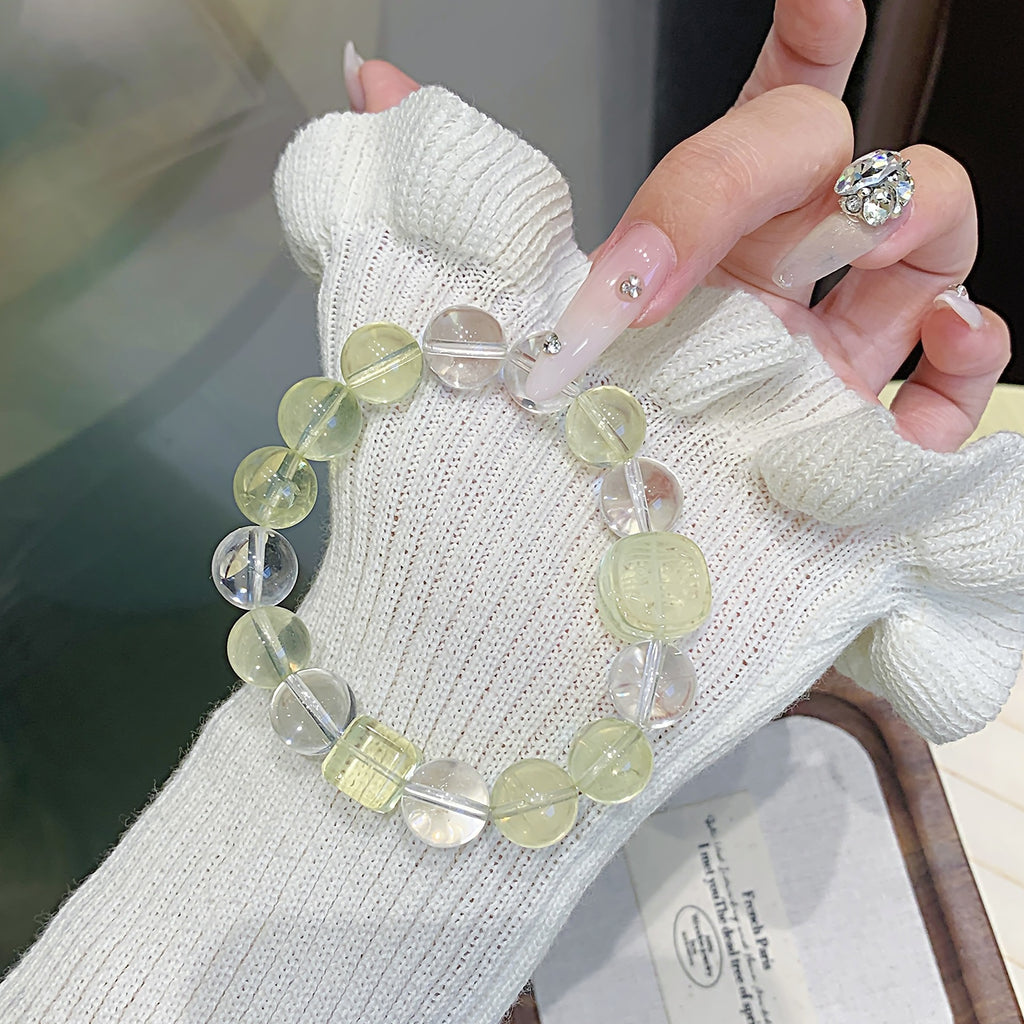 Natural Body Purifying Lemon Quartz White Crystal Bracelet White Crystal Bracelet for Wealth and Prosperity Lemon Crystal Bracelet