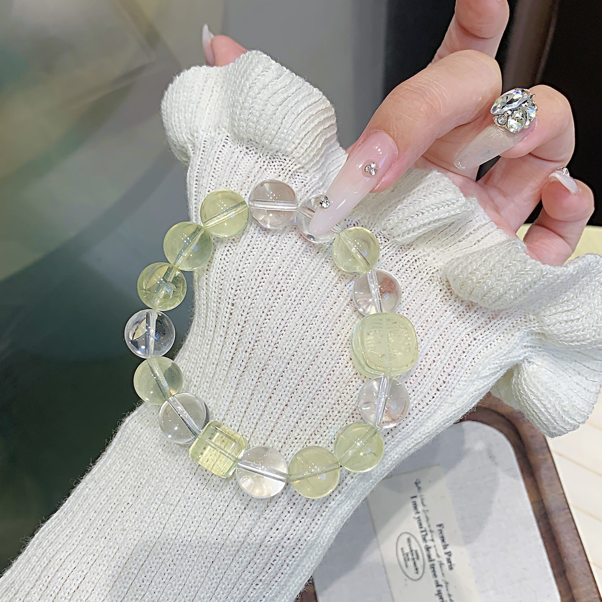 Natural Body Purifying Lemon Quartz White Crystal Bracelet White Crystal Bracelet for Wealth and Prosperity Lemon Crystal Bracelet