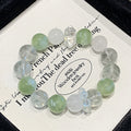 Natural Crystal Green Grape Milk Cap Xiuyan Jade Bracelet Fashion Original Design White Ghost Bracelet Crystal Bracelet
