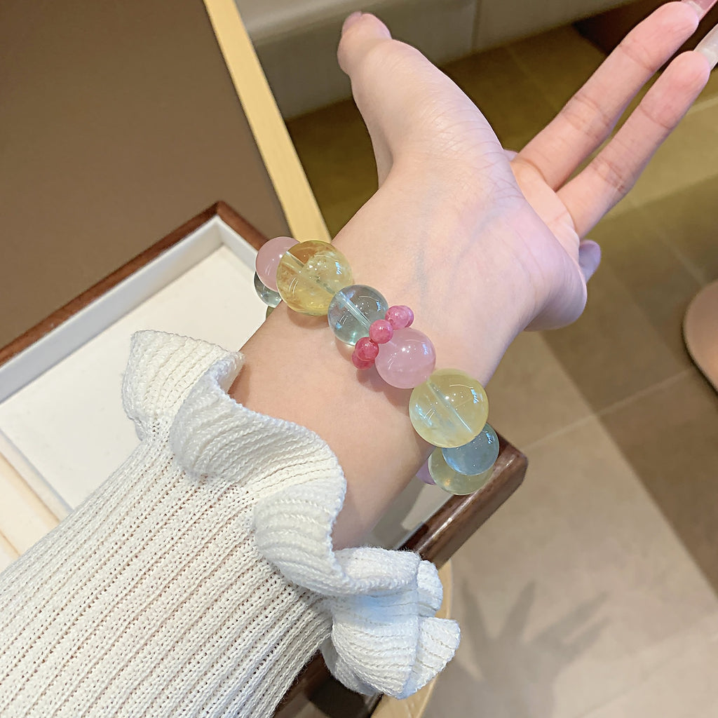 Duobao Natural Crystal Bracelet TikTok Xiaohongshu Live Supply Hot-Selling Crystal Bracelet Jewelry Rose Quartz Bracelet