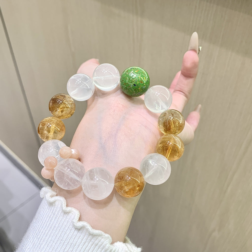 Yellow Pagoda Crystal Natural Crystal Bracelet Winter New Multi-Gemstone Crystal Bracelet Hot-Selling Hand Jewelry Crystal Bracelet