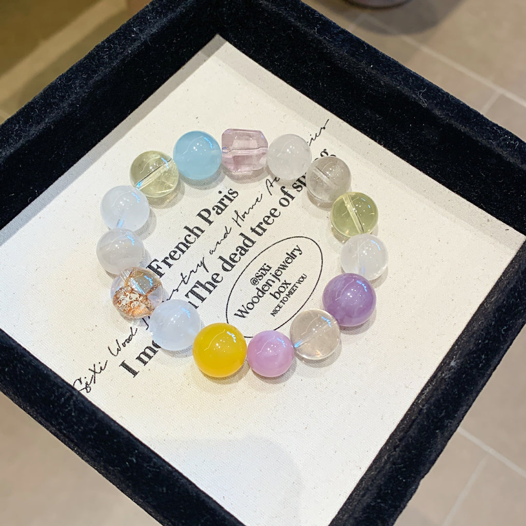Natural Crystal Multi-Gemstone Bracelet Original Design Aquamarine Amethyst Citrine Fashion Crystal Bracelet Wholesale