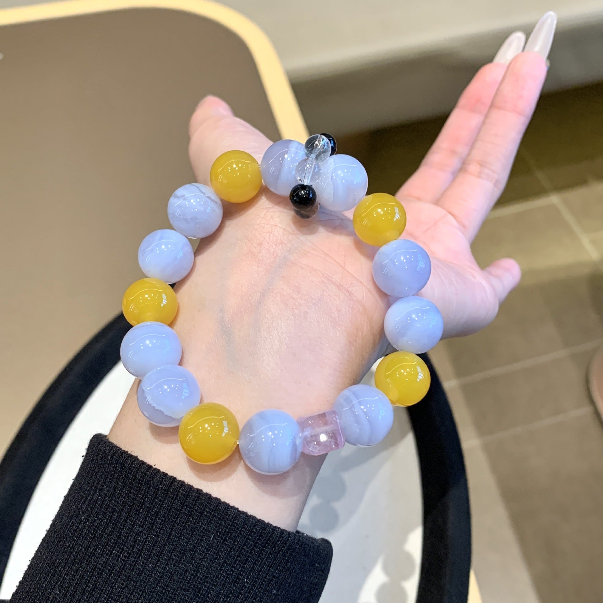 Natural Crystal Multi-Gem Bracelet Blue Agate and Yellow Agate Original Design Bracelet Manufacturer Wholesale Bracelets