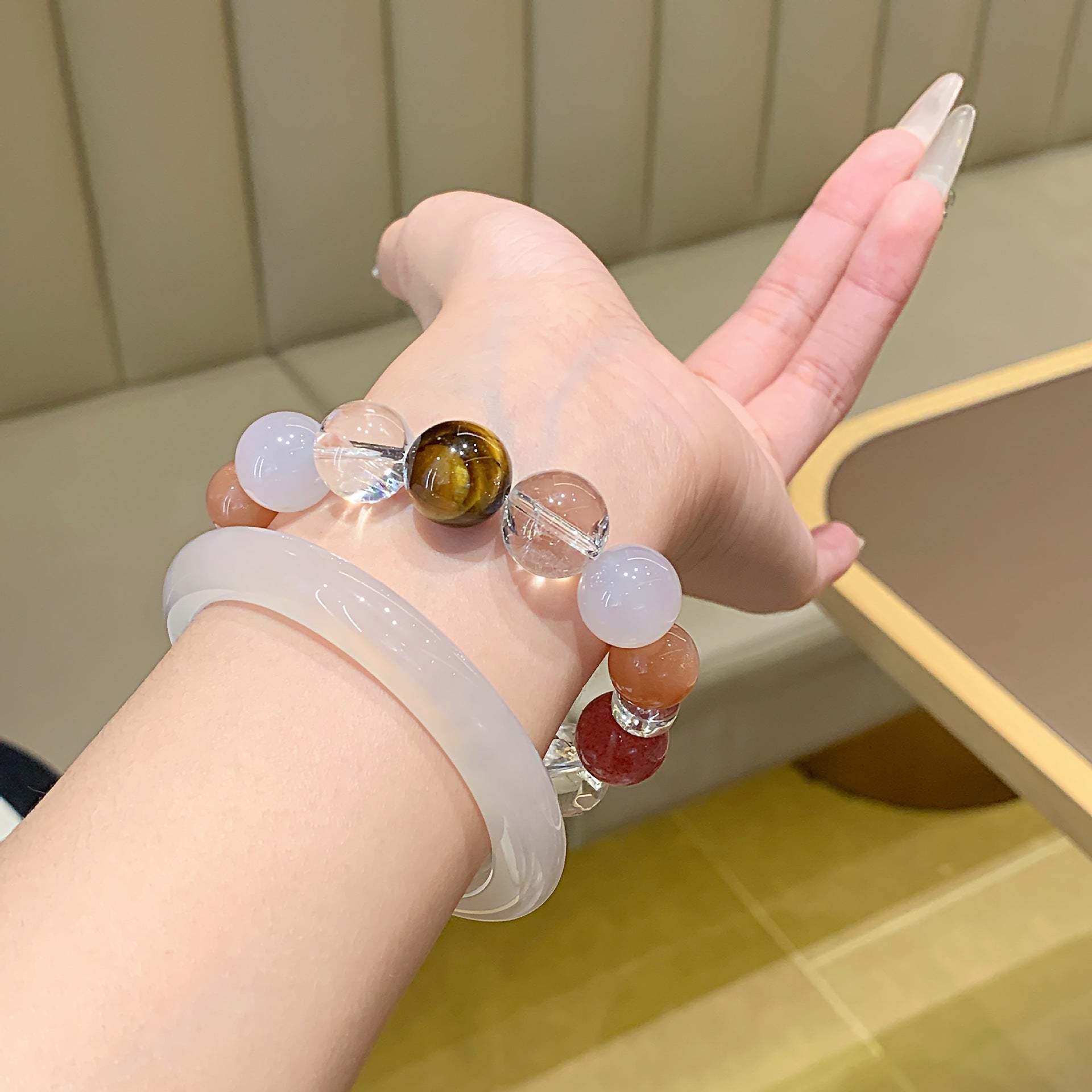 Original Natural Strawberry Crystal Bracelet Duobao Bracelet Simple Design TikTok Live Source Crystal Bracelet Wholesale