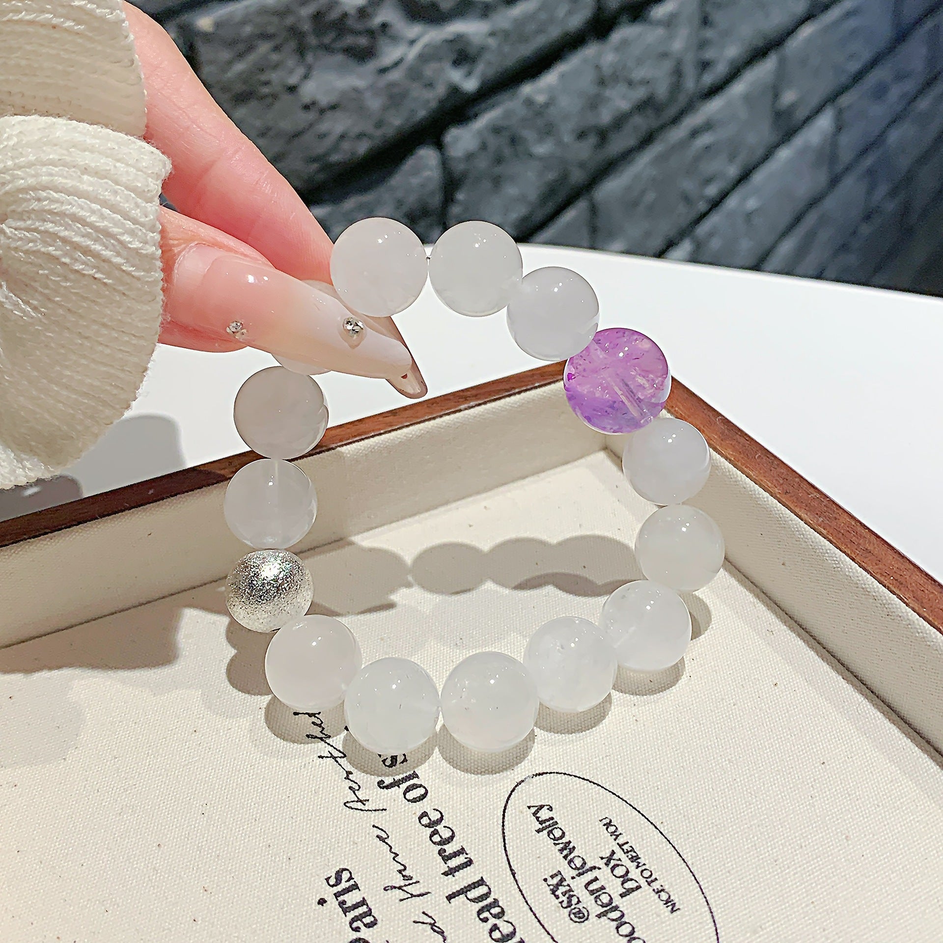 Natural Crystal Bracelet Hot-Selling Jewelry Handmade Beaded Bracelet diy Original Design Bracelet White Ghost Bracelet