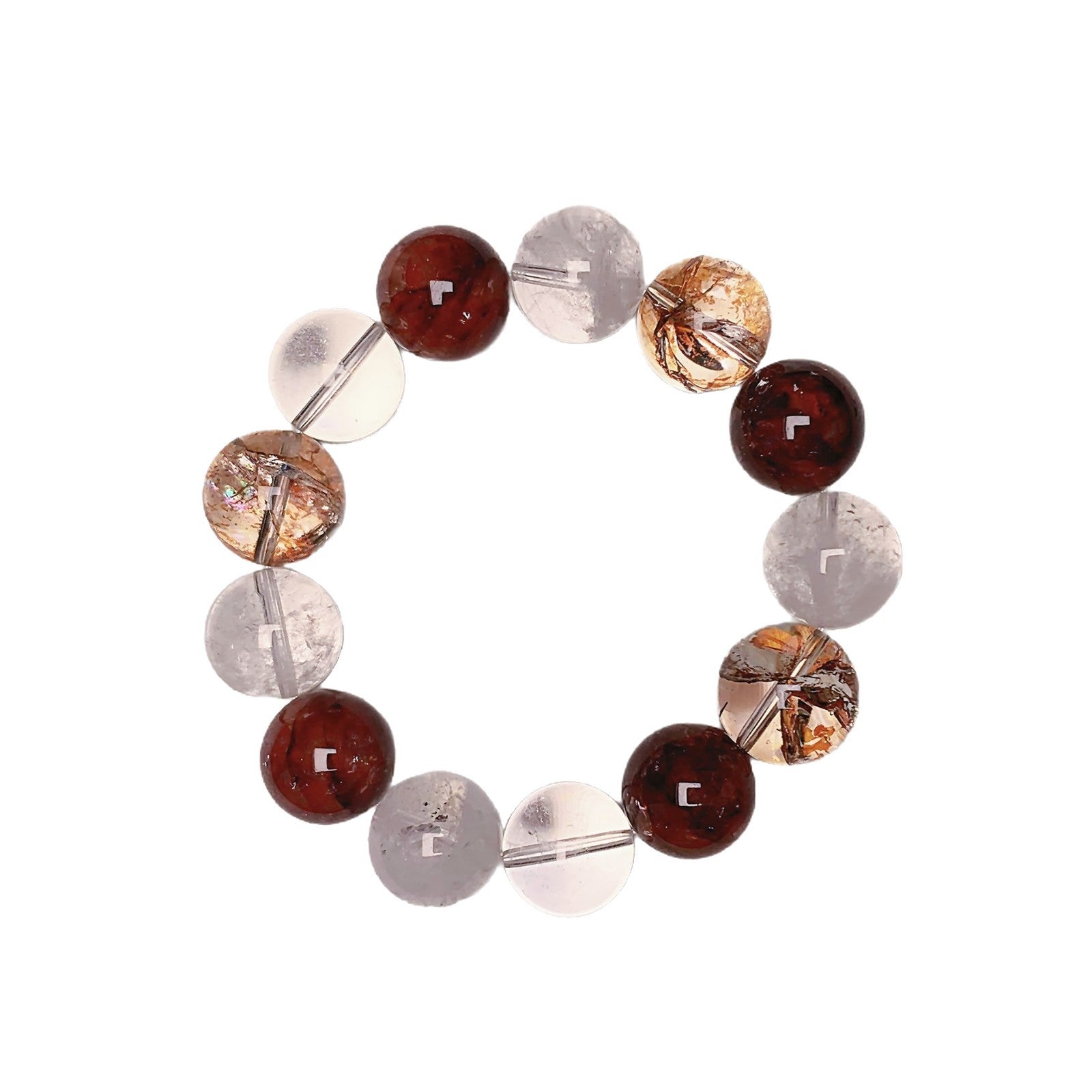 Natural Crystal Bracelet Red Gum Flower Matching White Ghost Bracelet Popular Jewelry Bracelet Red Gum Flower Crystal Bracelet
