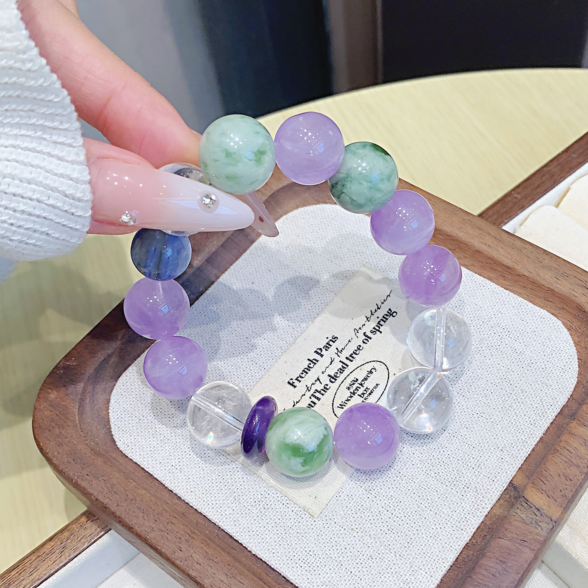 Natural Light Amethyst Bracelet Amethyst DIY Fashion Bracelet Crystal Hand Jewelry Hot-Selling Accessories Wholesale Bracelets