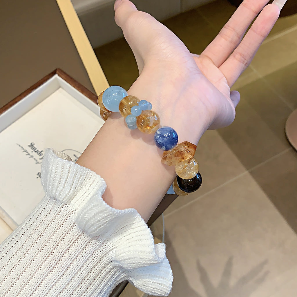 Huangta Jing Natural Crystal Bracelet Chinese Style New Hand Jewelry Hot-selling Natural Crystal Hand Jewelry String