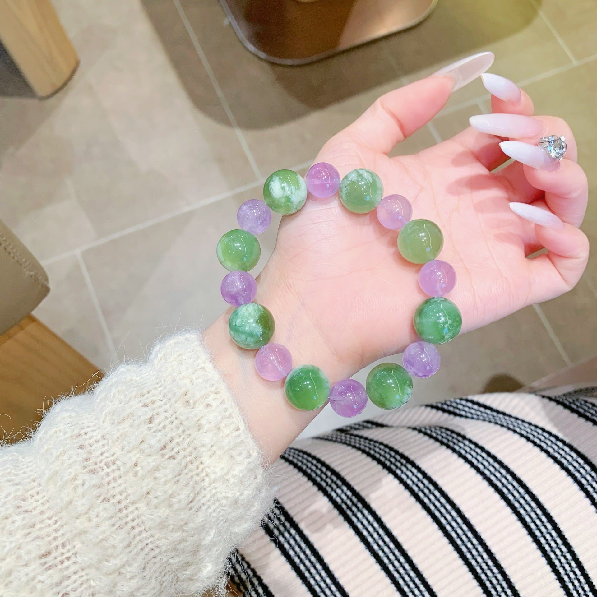 Natural Xiuyan Jade Versatile Bracelet Niche Design Bracelet Hand Jewelry String Xiu Jade Natural Crystal Bracelet Crystal Bracelet