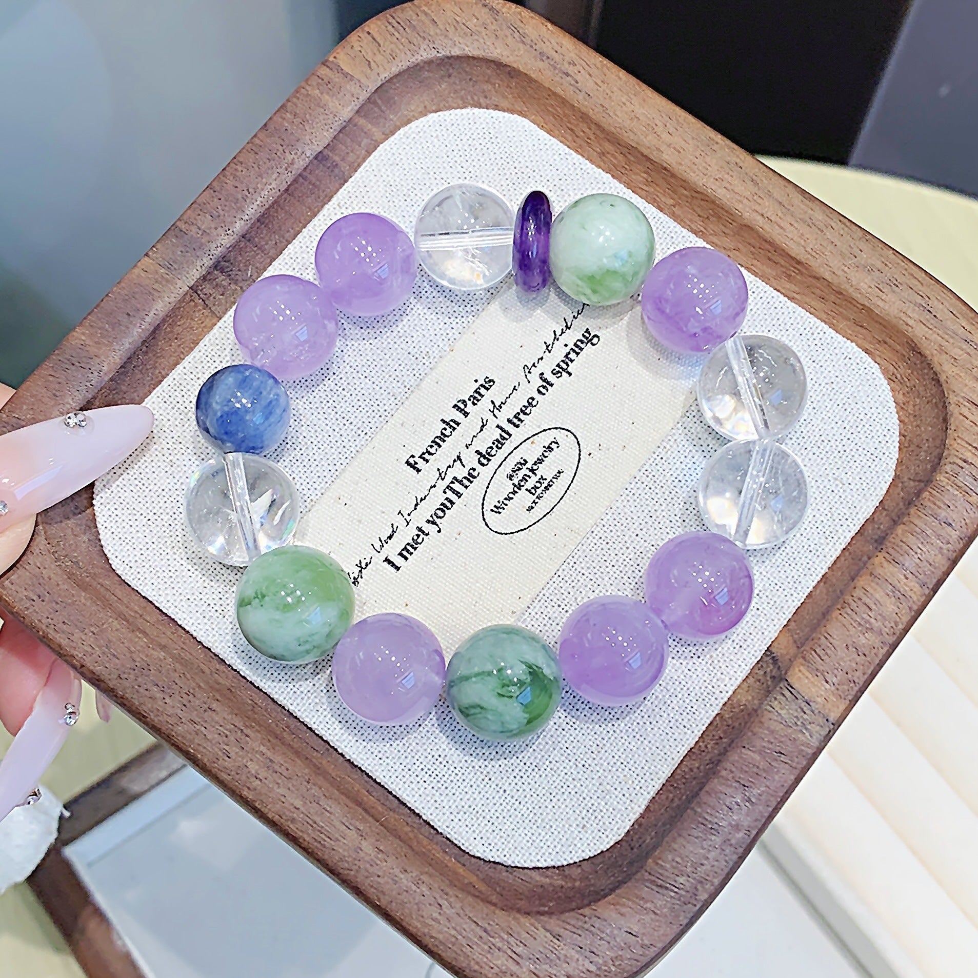 Natural Light Amethyst Bracelet Amethyst DIY Fashion Bracelet Crystal Hand Jewelry Hot-Selling Accessories Wholesale Bracelets