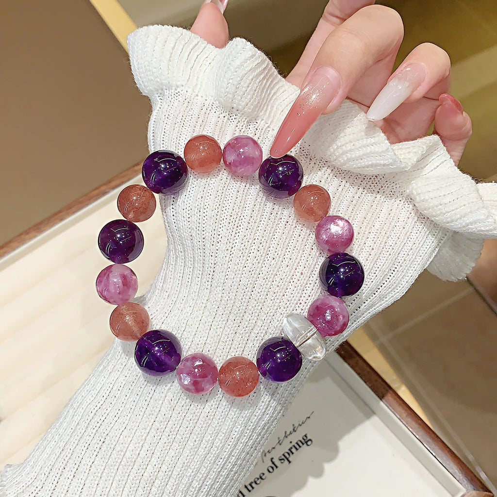 Natural Crystal Bracelet Jewelry Hot-selling Jewelry Natural Crystal Bracelet diy Artificial Bracelet Strawberry Crystal Bracelet