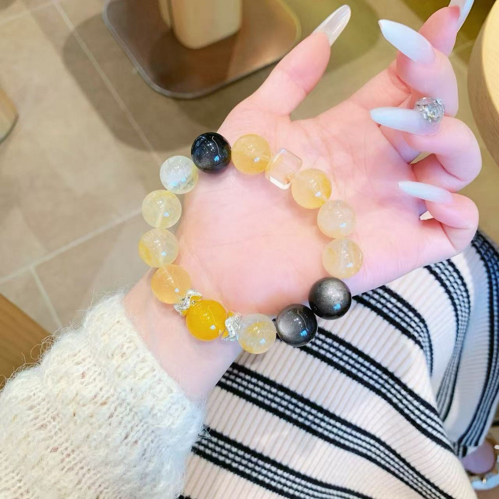 【Jinba Comprehensive】Natural Yellow Gum Flower Bracelet Minimalist Luxury Bracelet Jewelry Crystal Bracelet