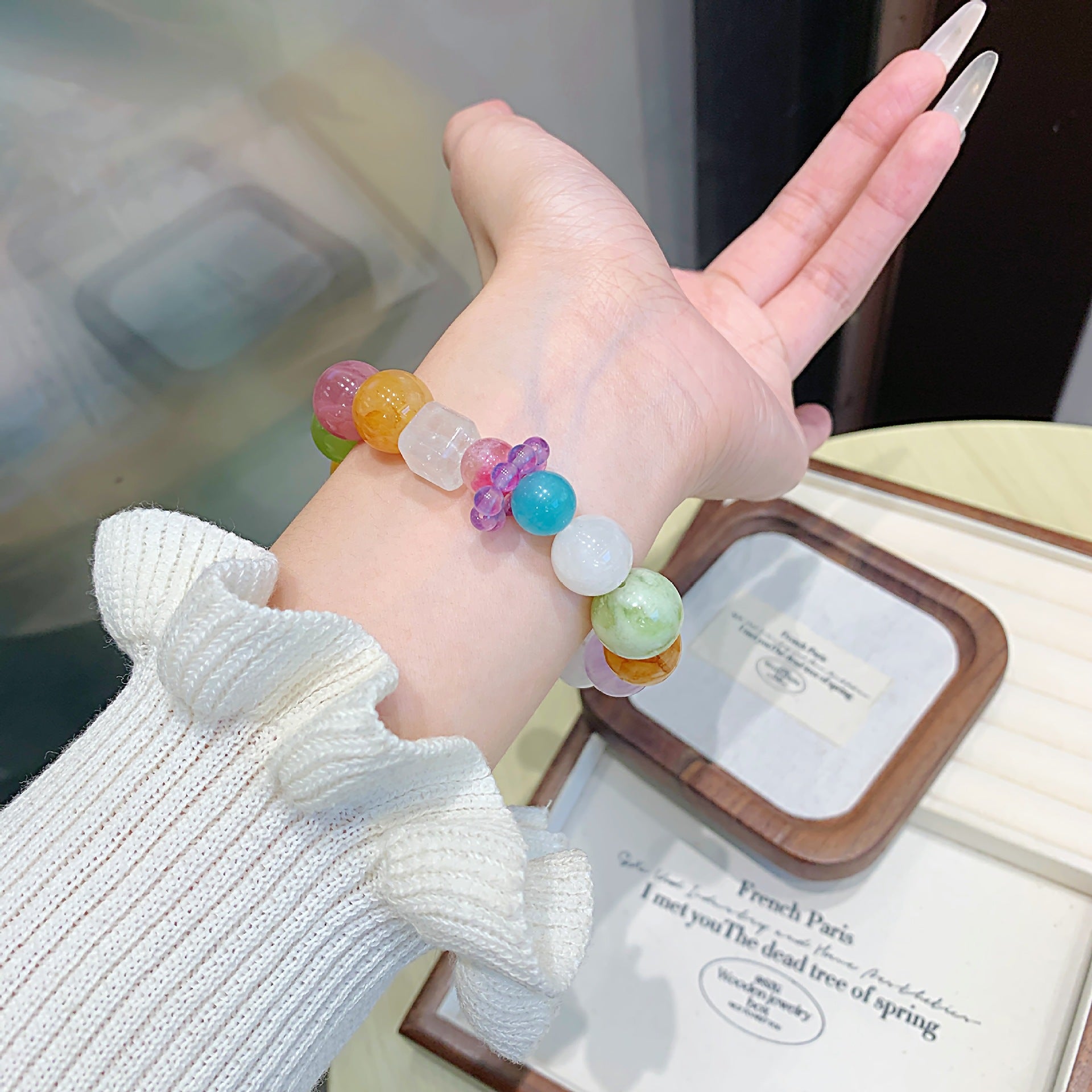 Natural Crystal Bracelet Colorful Candy Natural Multi-Gemstone Bracelet for Women Original Design Bracelet Amethyst Bracelet