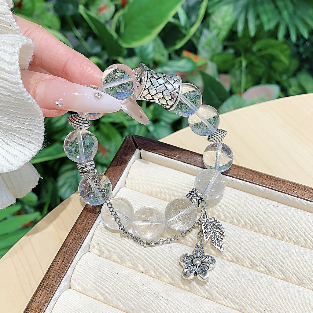 White Crystal Hot-Selling Bracelet Natural Jewelry Crystal Bracelet Cross-Border Exclusive Supply Light Luxury Style High-end Feel Bracelet