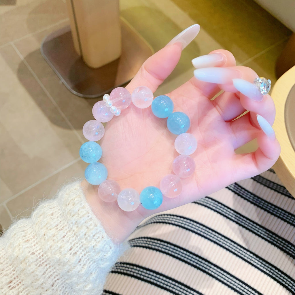 Natural Crystal Multi-Gem Bracelet Aquamarine Pink Crystal White Ghost Original Design Bracelet Manufacturer Wholesale Bracelets