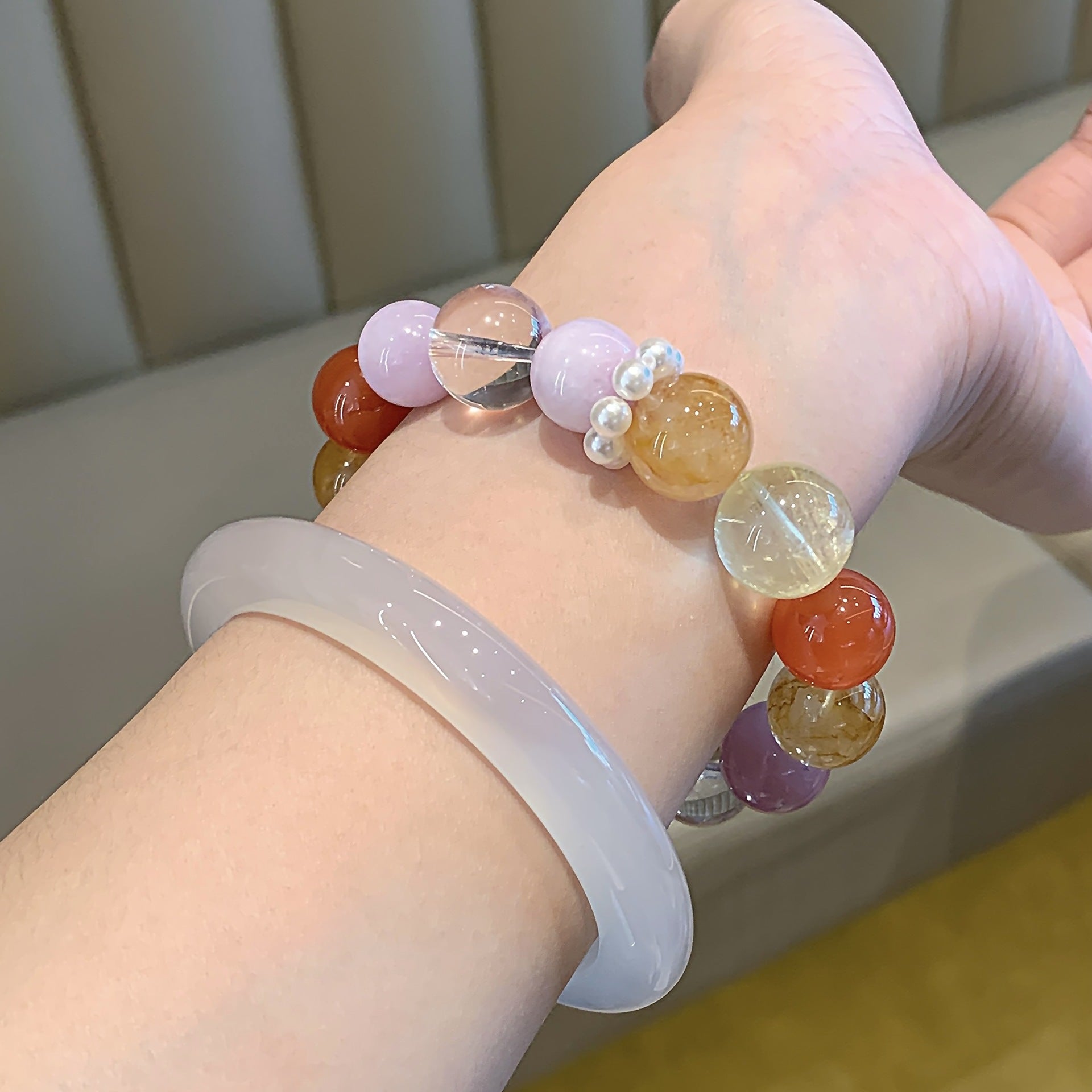 Natural Crystal Bracelet Jewelry Cross-border New Jewelry Bracelet Multi-gem Bracelet Red Agate Crystal Bracelet