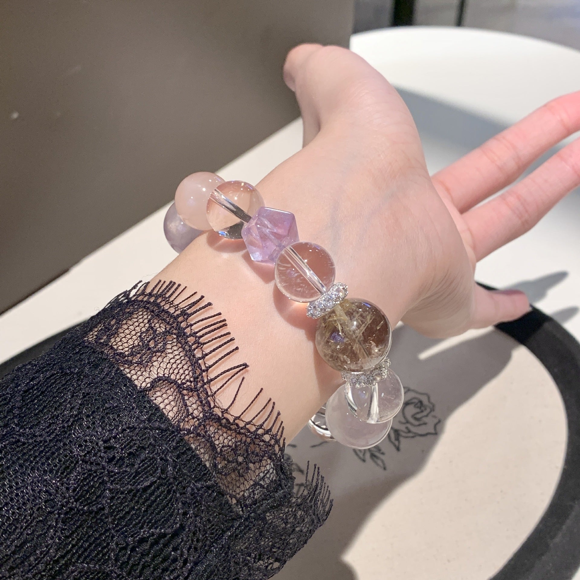 Natural Crystal Multi-Gem Bracelet for Women Original Design Xiaohongshu Hot-Selling Natural Crystal Fashion Bracelet Wholesale