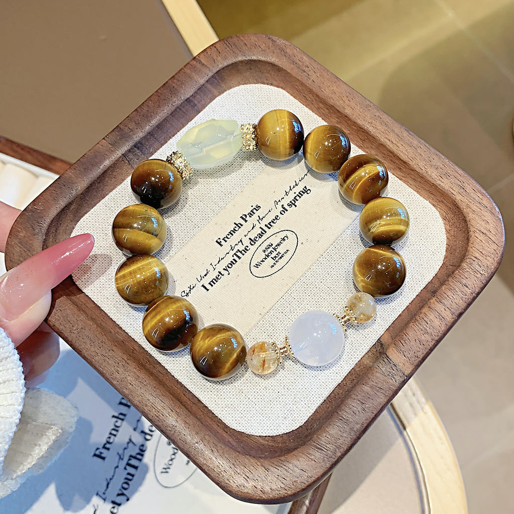 Natural Yellow Tiger Eye Wealth Stone Bracelet for Abundance Fortune-Boosting Hot-Selling Bracelet Natural Crystal Bracelet Chain