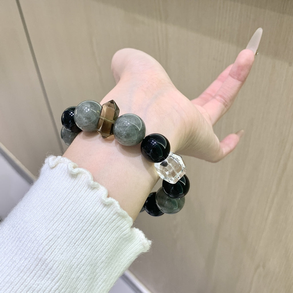 Natural Crystal Obsidian Bracelet Original Design Obsidian Fashion Light Luxury Versatile Wholesale Crystal Bracelets
