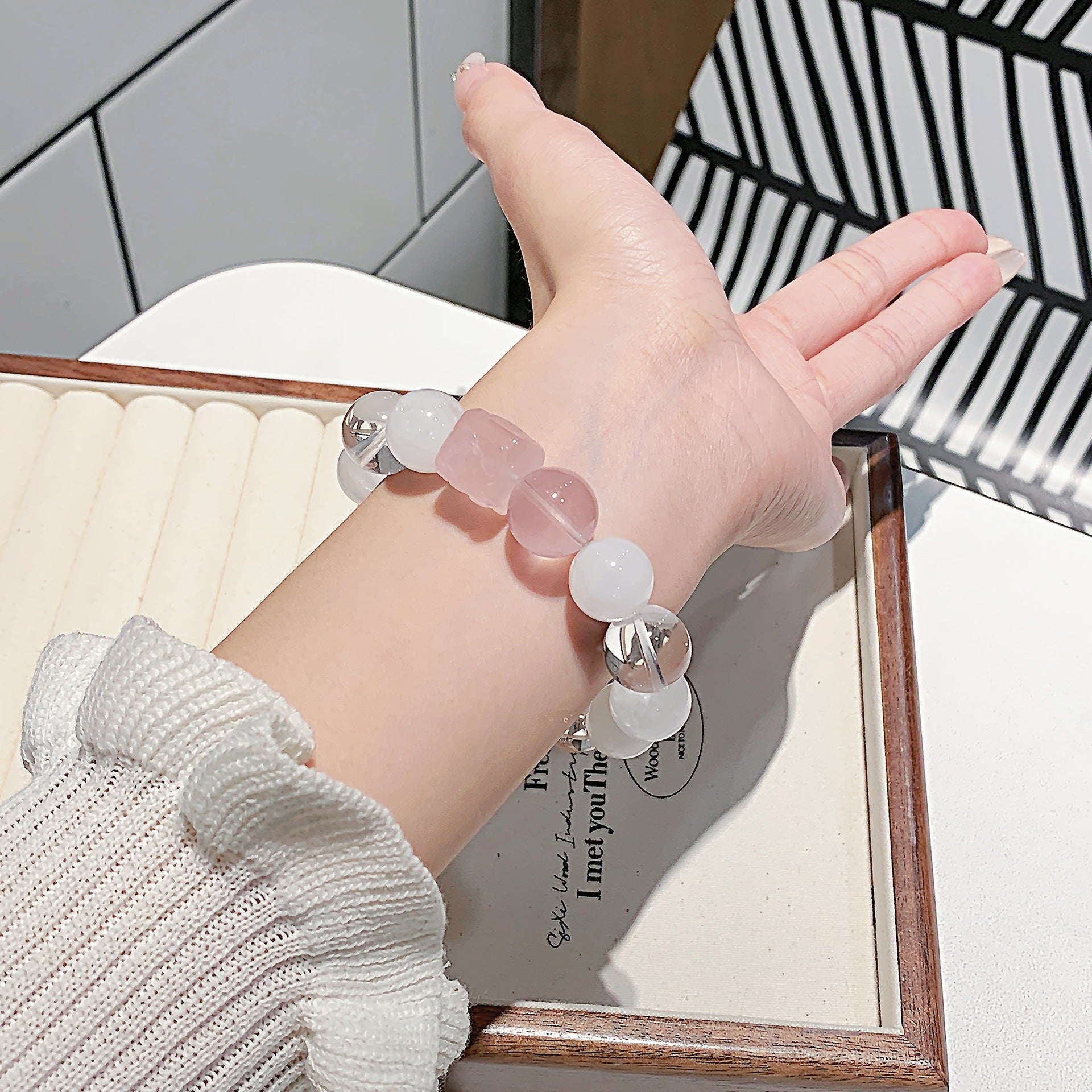 Multi-Gemstone Bracelet Dopamine Rainbow Color Bracelet Light Luxury High-End Sense Exquisite Macaron Color Chain Crystal Bracelet