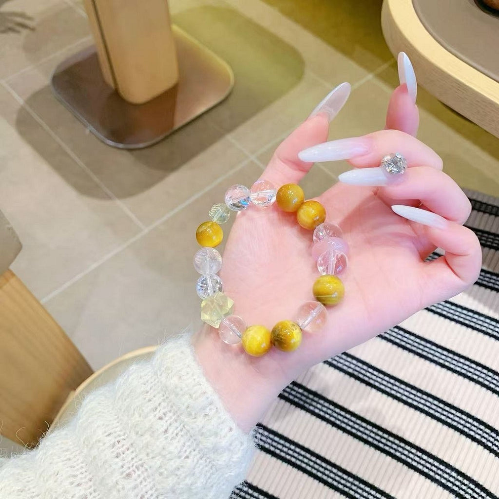 Fortune Tiger Eye Versatile Single Circle Hot-Selling Niche High-End Light Luxury Niche High-End Beaded Women's Bracelet