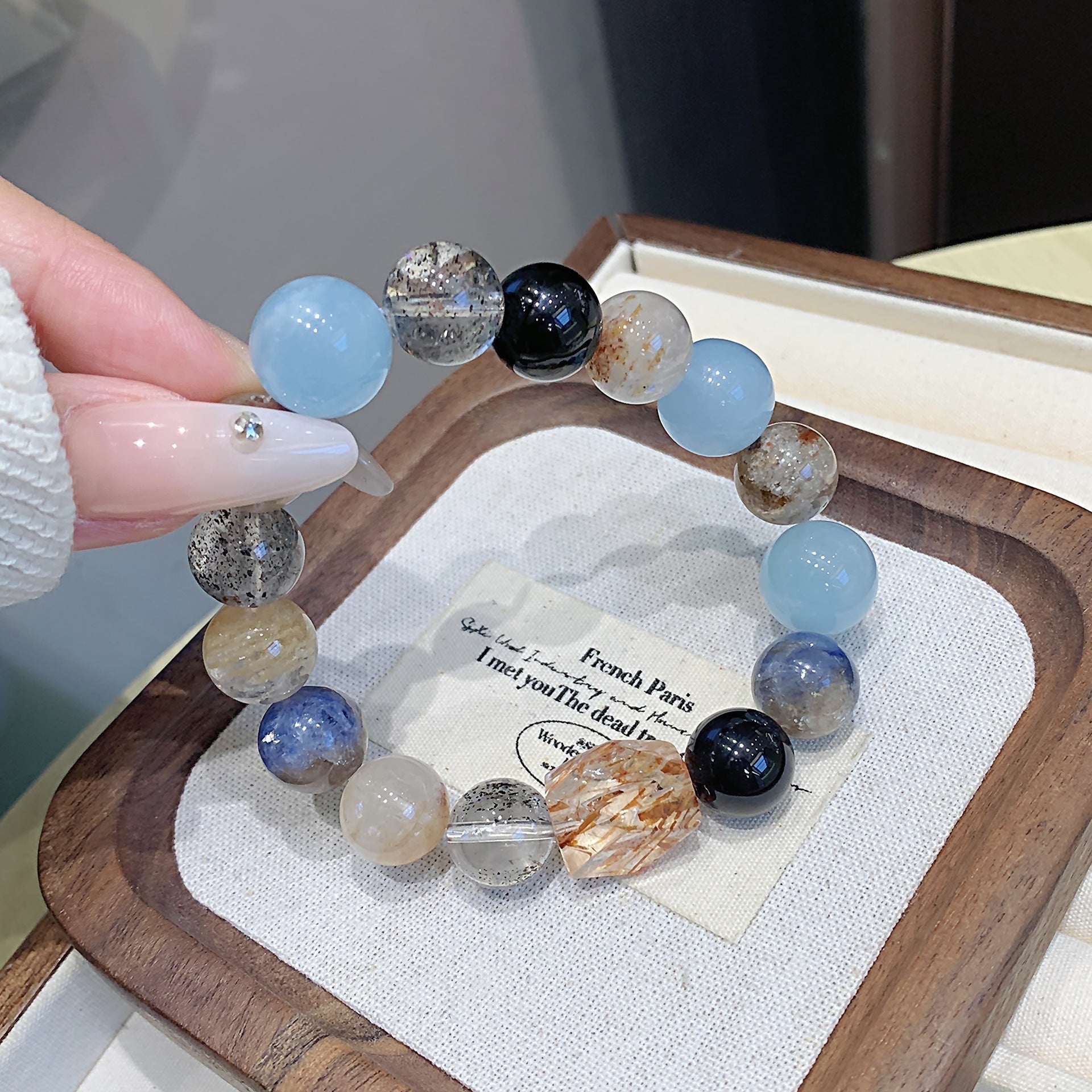 Natural Crystal Bracelet Aquamarine Series Multi-Gemstone Crystal Strand Hot-Selling Accessories diy Aquamarine Crystal Bracelet