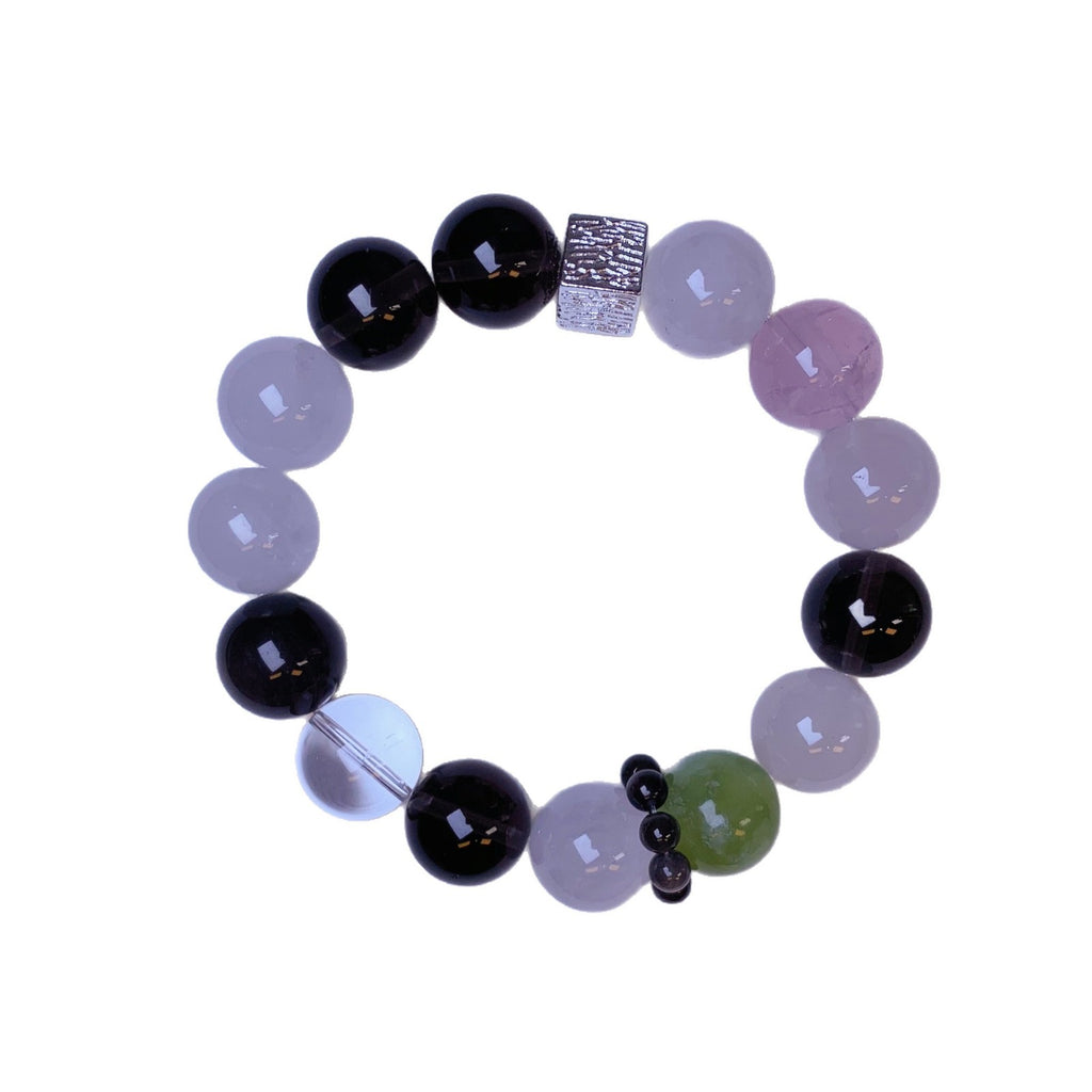 Natural White Phantom Quartz DIY Celebrity Style Bracelet Mixed Design of Treasures Xiaohongshu TikTok Crystal Beads