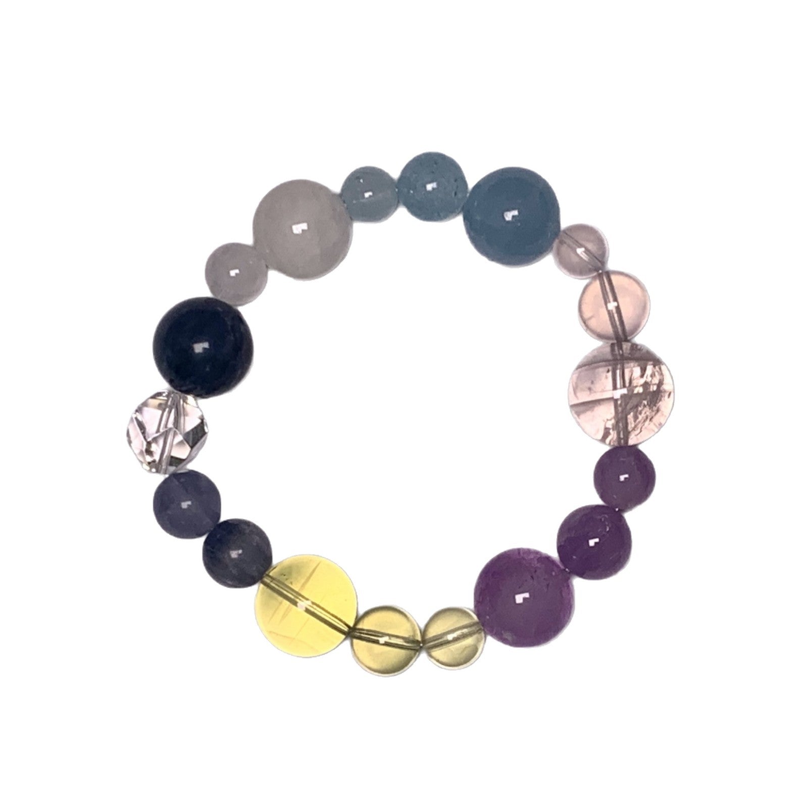 Natural Multi-Gemstone Crystal Bracelet Dopamine Crystal Bracelet Original Niche Design Blue and Green Fluorite Crystal Bracelet