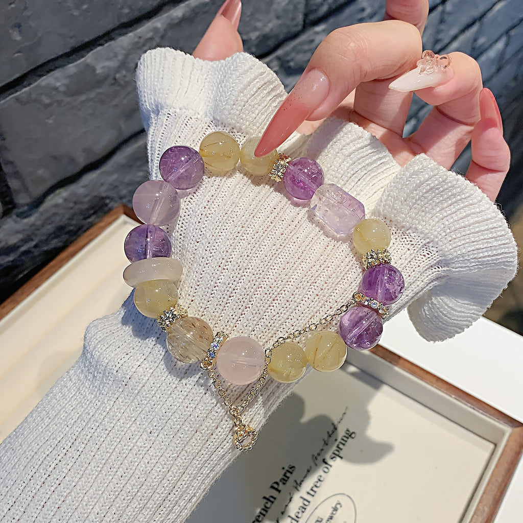 Natural Amethyst Bracelet Design Multi-Treasure Bracelet TikTok Xiaohongshu Live Supply Hot-Selling Bestseller Crystal Beads