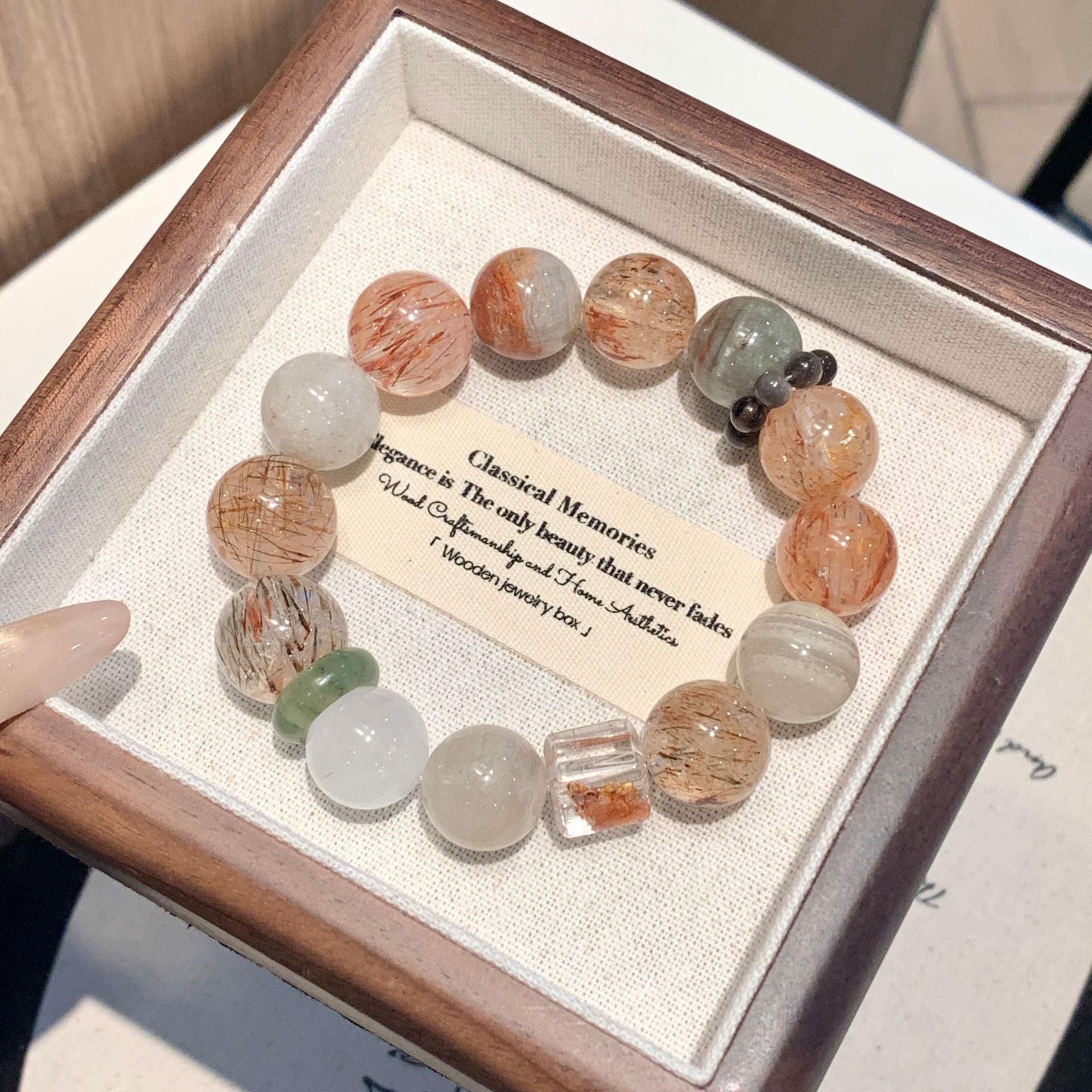 Natural Black Gold Super Seven Bracelet Beaded Jewelry Natural Crystal Bracelet Black Gold Super Seven Crystal Bracelet