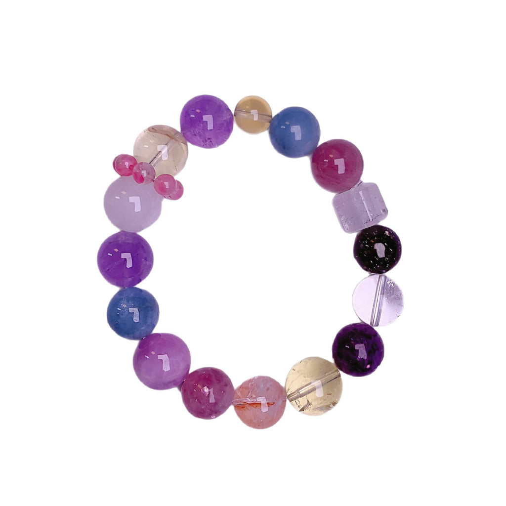Colorful Candy Natural Multi-Gemstone Bracelet for Women Amethyst Bracelet Lucky Fortune Hand Jewelry Original Design Bracelet
