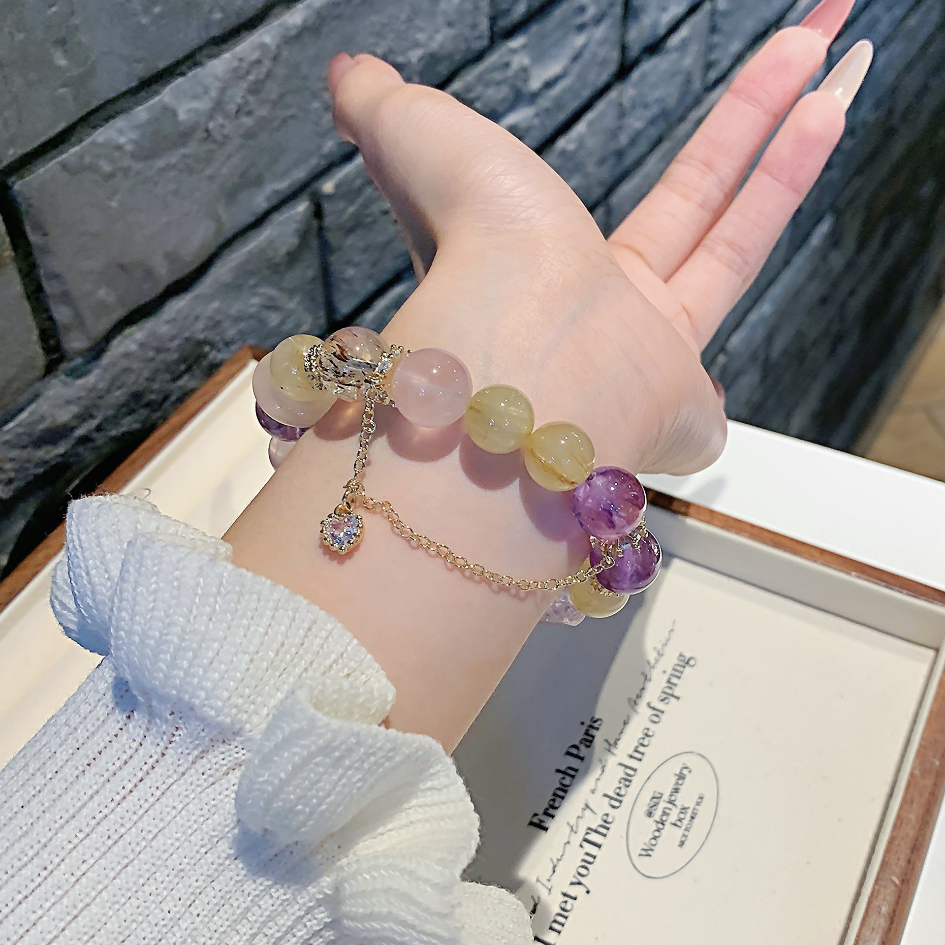 Natural Amethyst Bracelet Design Multi-Treasure Bracelet TikTok Xiaohongshu Live Supply Hot-Selling Bestseller Crystal Beads