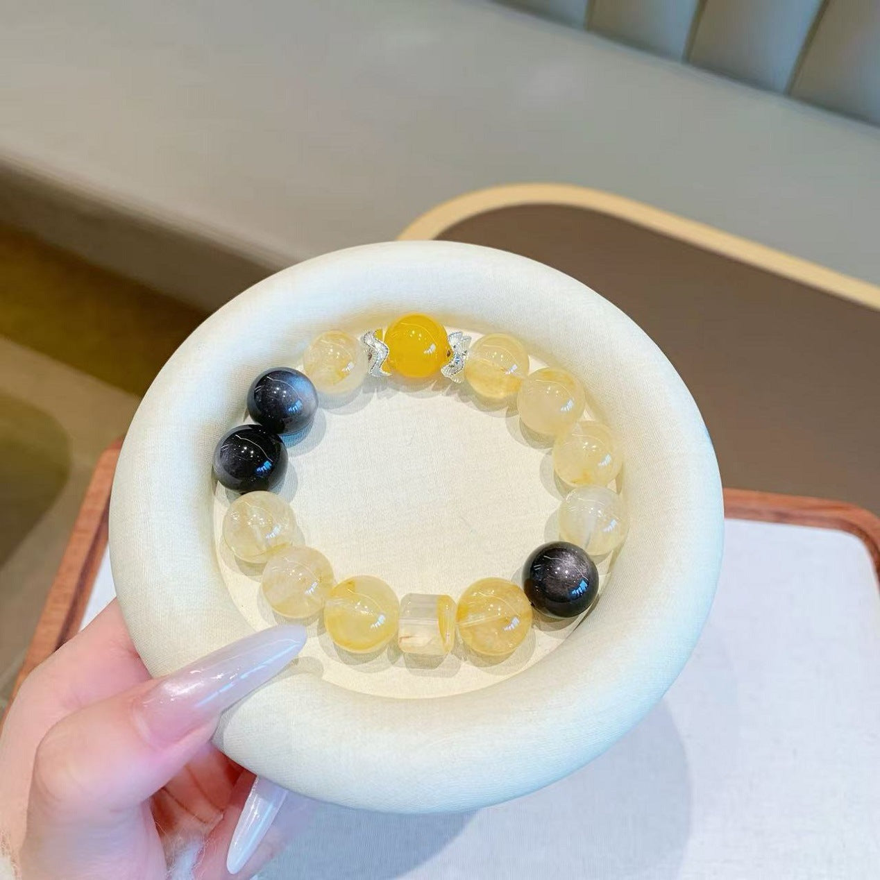 【Jinba Comprehensive】Natural Yellow Gum Flower Bracelet Minimalist Luxury Bracelet Jewelry Crystal Bracelet