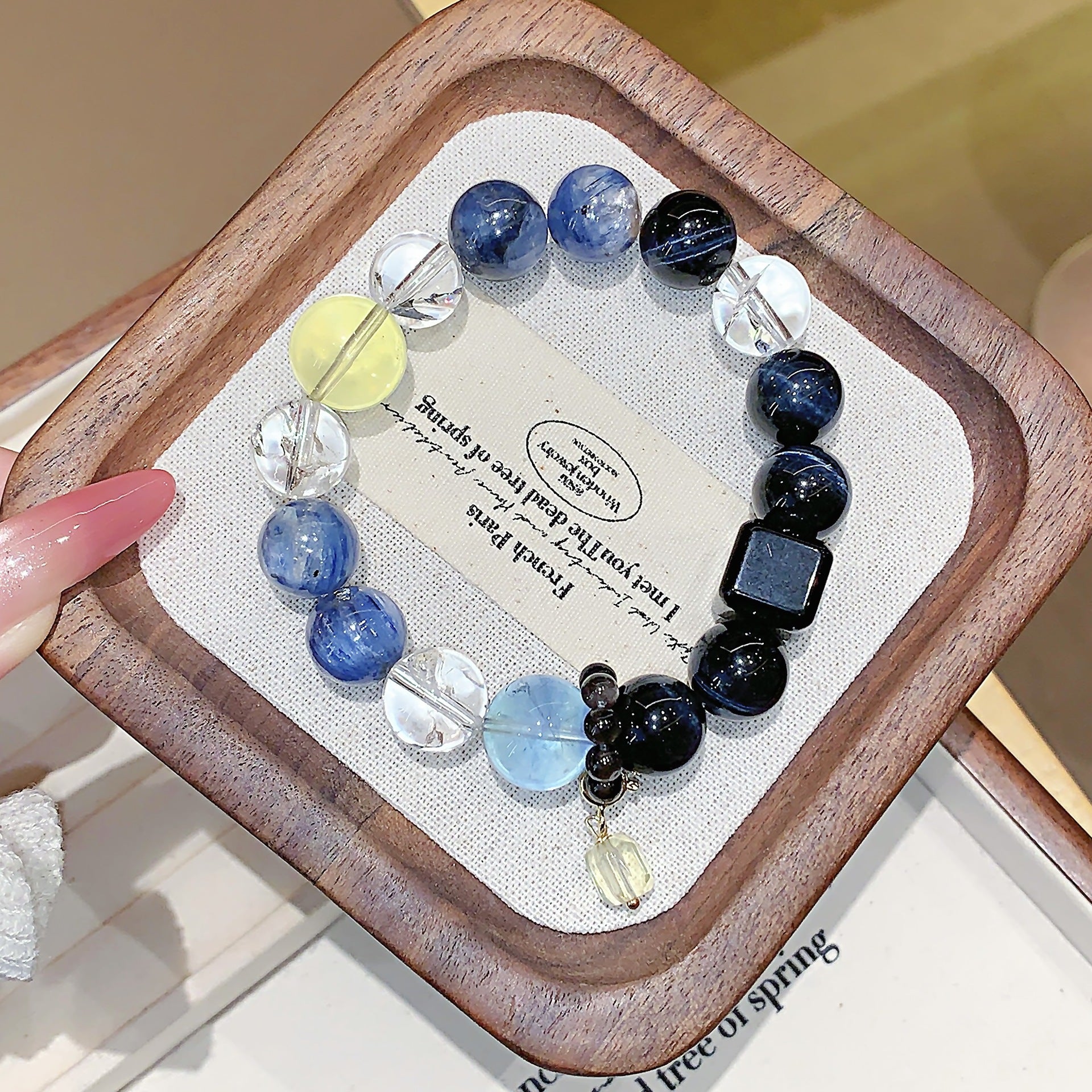 Manufacturer Wholesale Natural Crystal Chain Blue crystal DIY Design Bracelet Xiaohongshu same style Handmade Original Bracelet