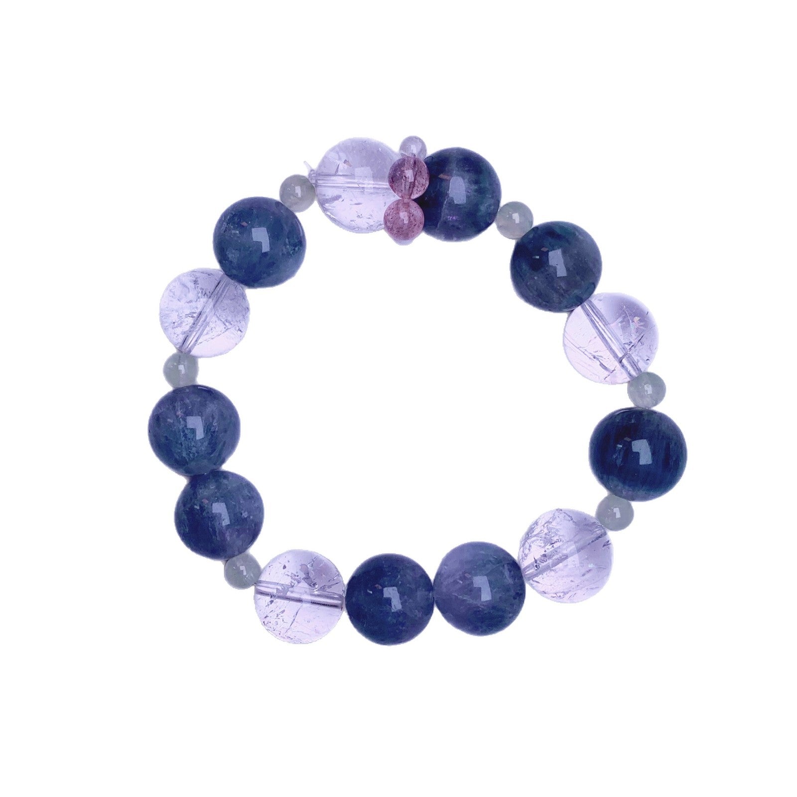 2025Autumn New Multi-Gem Bracelet Pure Body White Crystal Blue Green Crystal Beaded Bracelet for Women Blue-green Crystal Strand