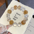 【‌Autumn in Ashes‌】Yellow Pagoda Crystal and White Crystal Multi-Gem Design Single Circle Bracelet Wholesale Crystal Bracelets