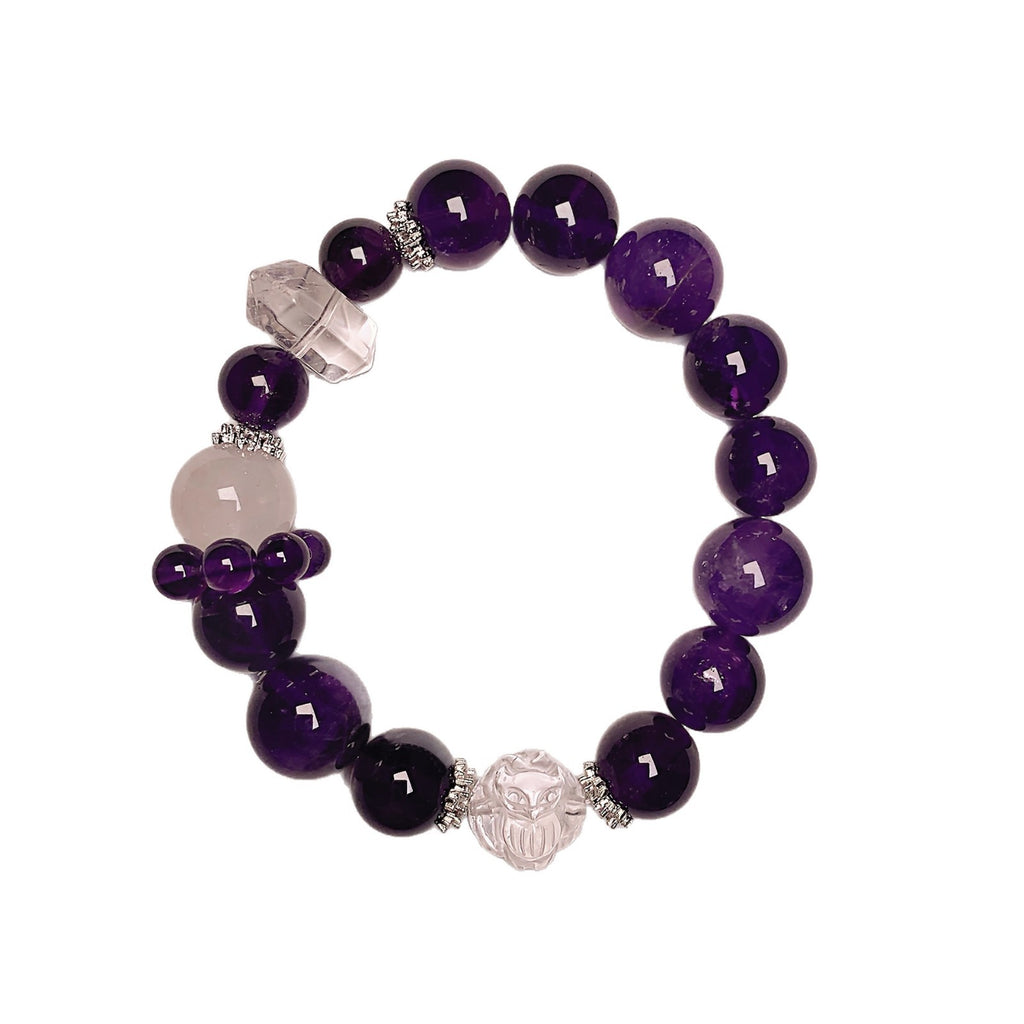 【Purple Starry Sky】Natural Amethyst Bracelet Purple Grape Women's Bracelet Single Circle Uruguay Amethyst Bracelet