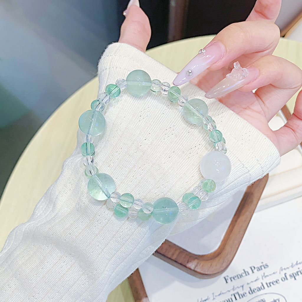 Original Green Fluorite Bracelet Natural Crystal Bracelet diy Natural Crystal Bracelet Jewelry High-end Bracelet for Women
