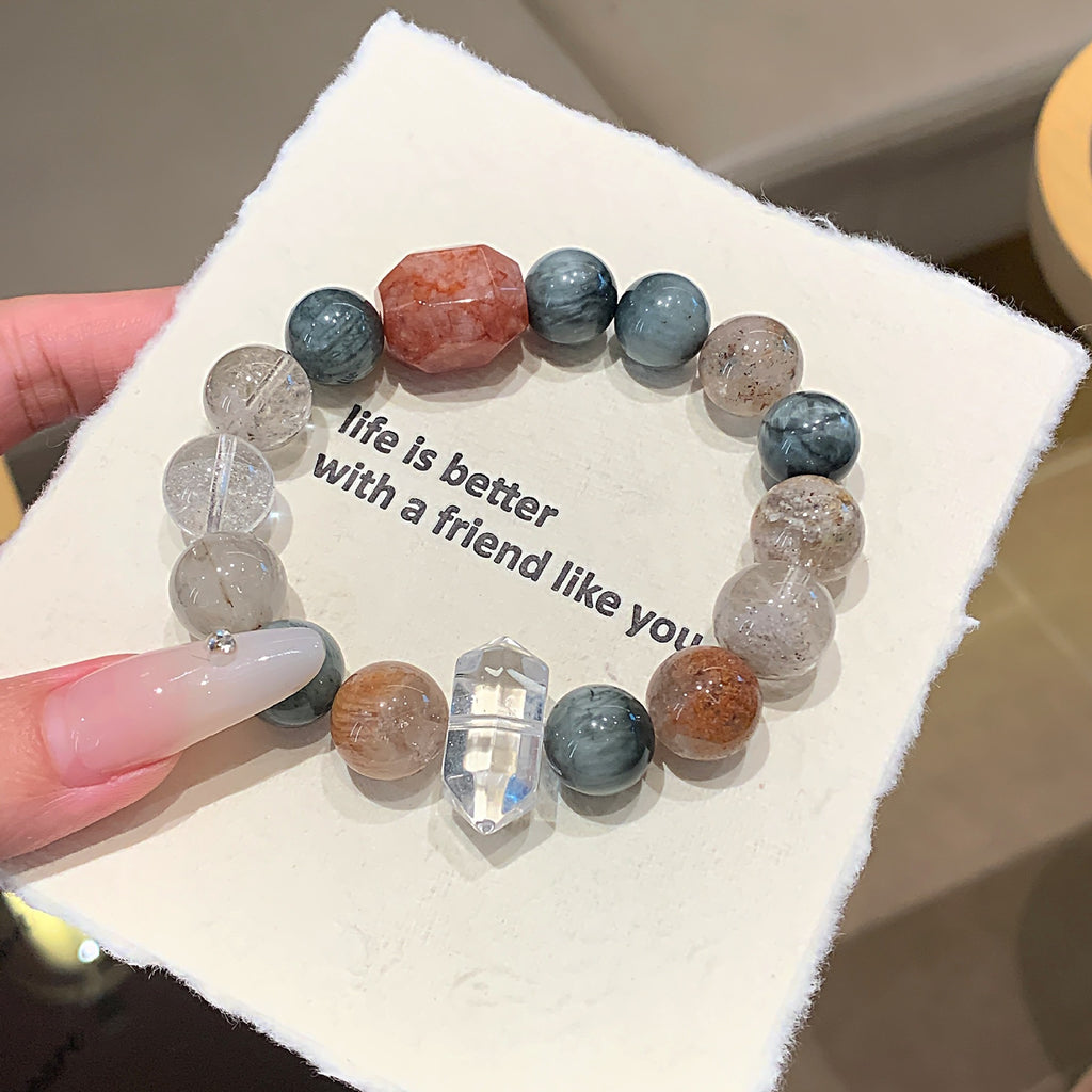 Original Design Eagle Eye Stone Crystal Multi-Gem Bracelet Light Luxury Niche Manufacturer Direct Wholesale Bracelets Crystal Bracelet