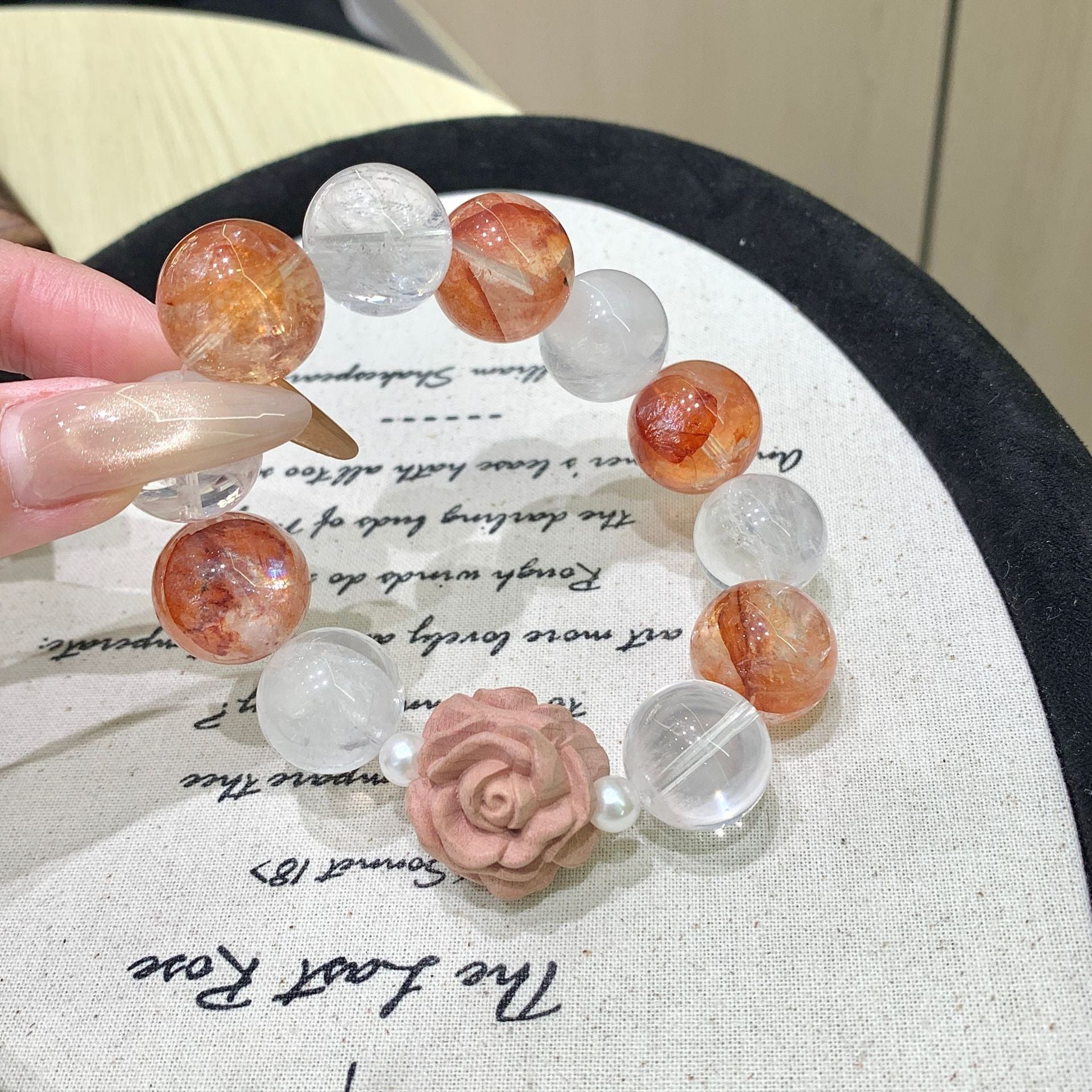 Red Glue Flower Crystal Bracelet diy High-end Bracelet for Women Natural Crystal Bracelet Hot-Selling Jewelry Crystal Bracelet