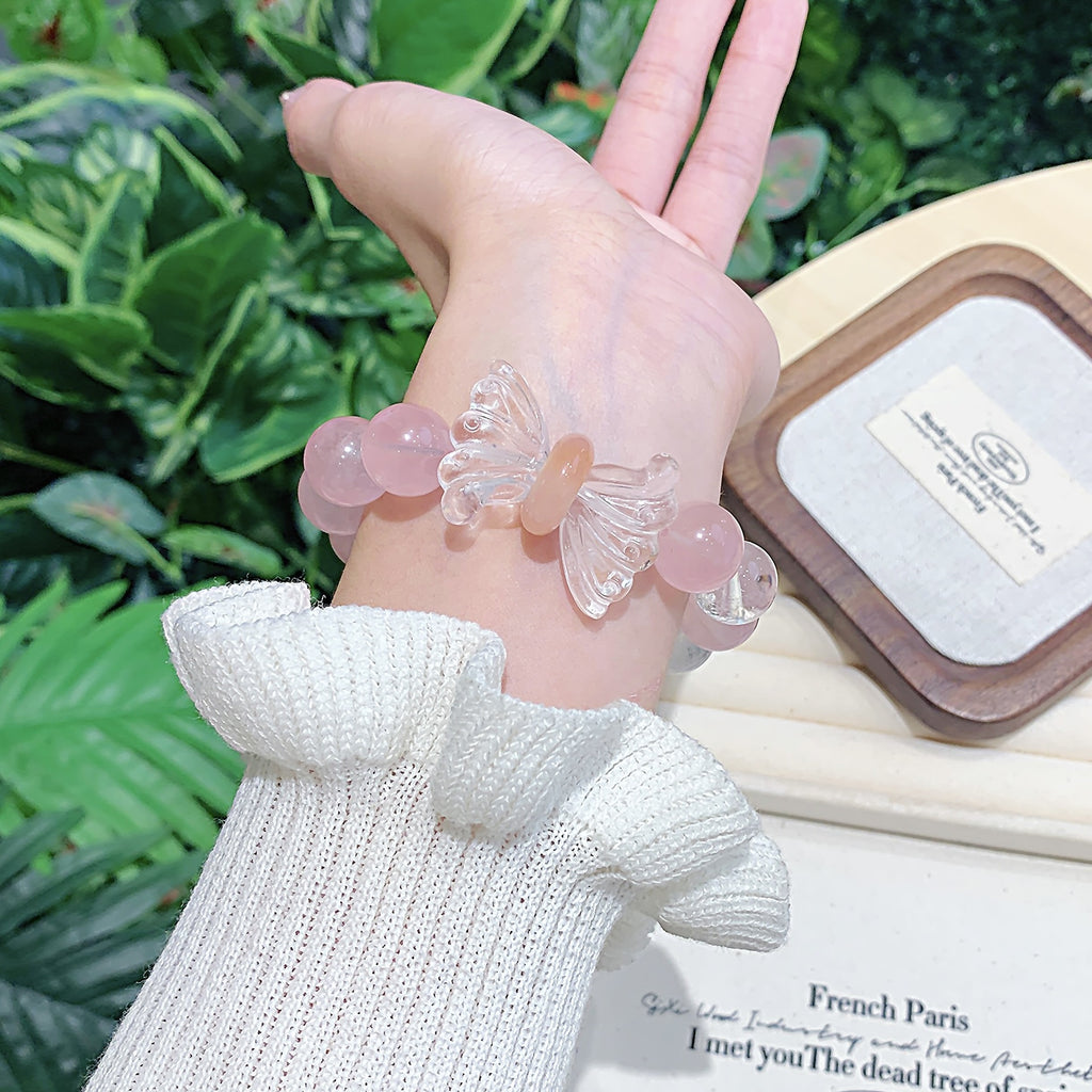 High-quality Natural Rose Quartz Girl Bracelet Original Design Niche Light Luxury Style Gift Bracelet Ketang Jewelry Factory