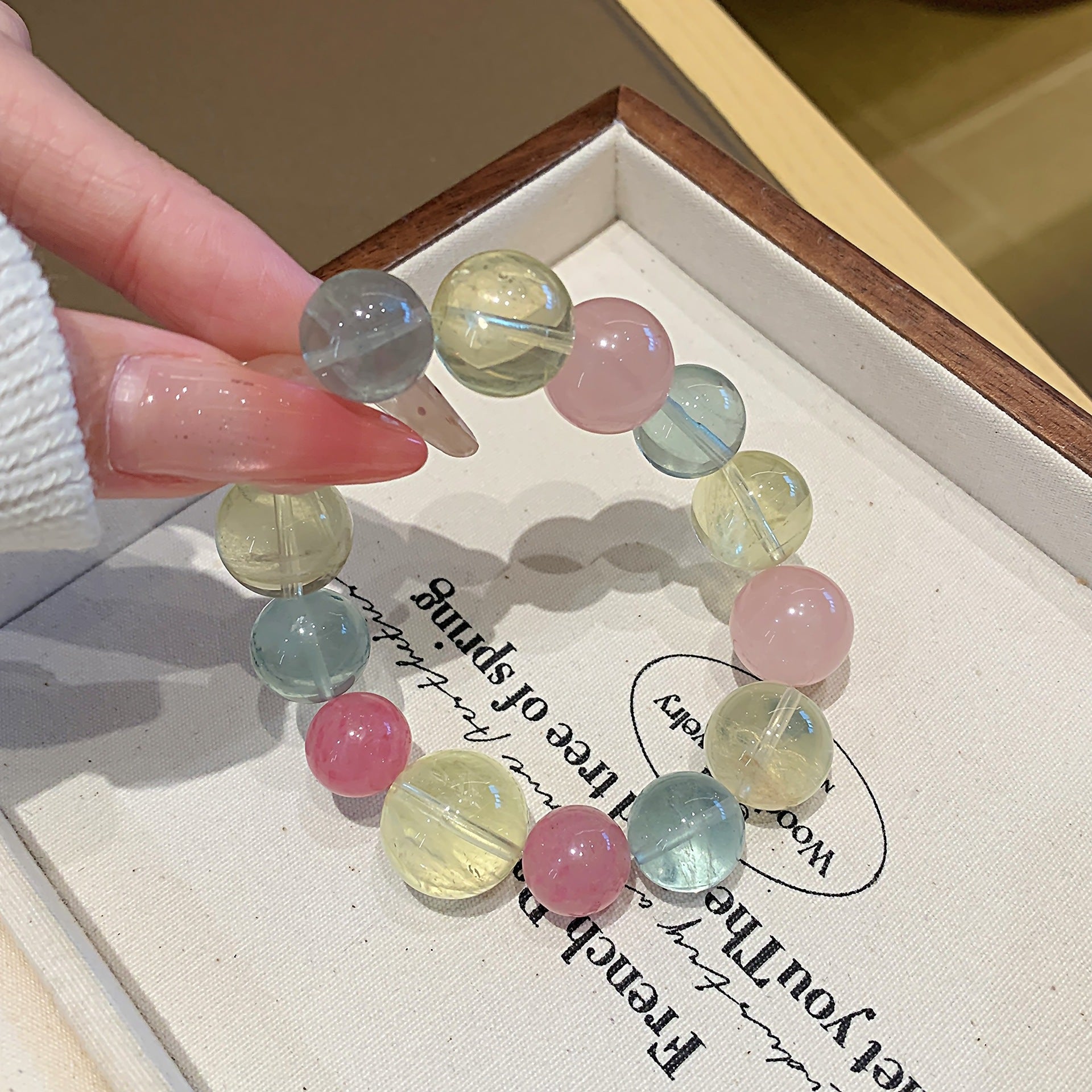 Natural Green Fluorite Crystal Bracelet Hot-Selling Hand Jewelry New Multi-Treasure Jewelry Bracelet Original Design diy Bracelet